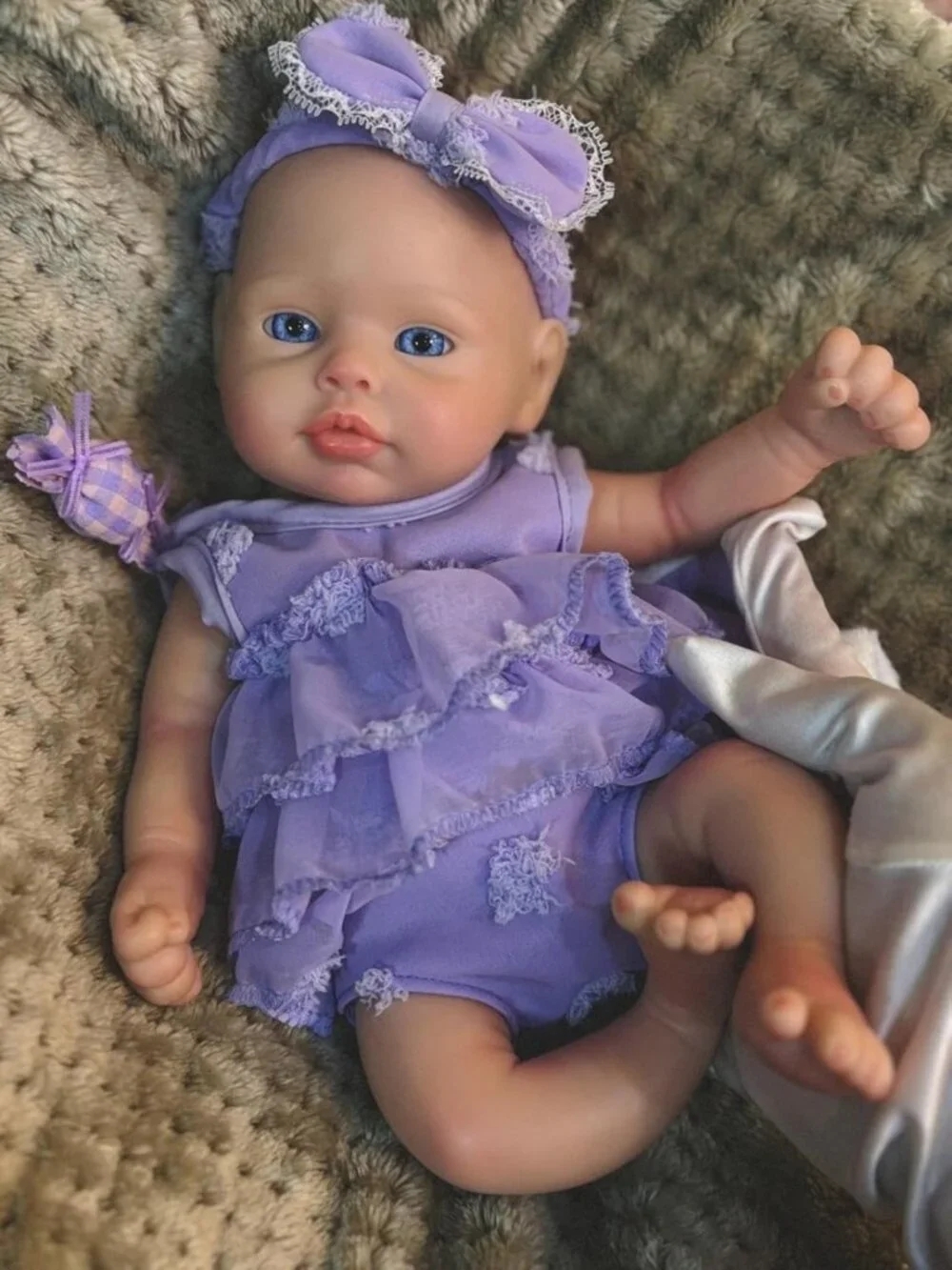 Realistic 13" Full Body Silicone Baby Doll with Open Mouth & Pacifier - Perfect